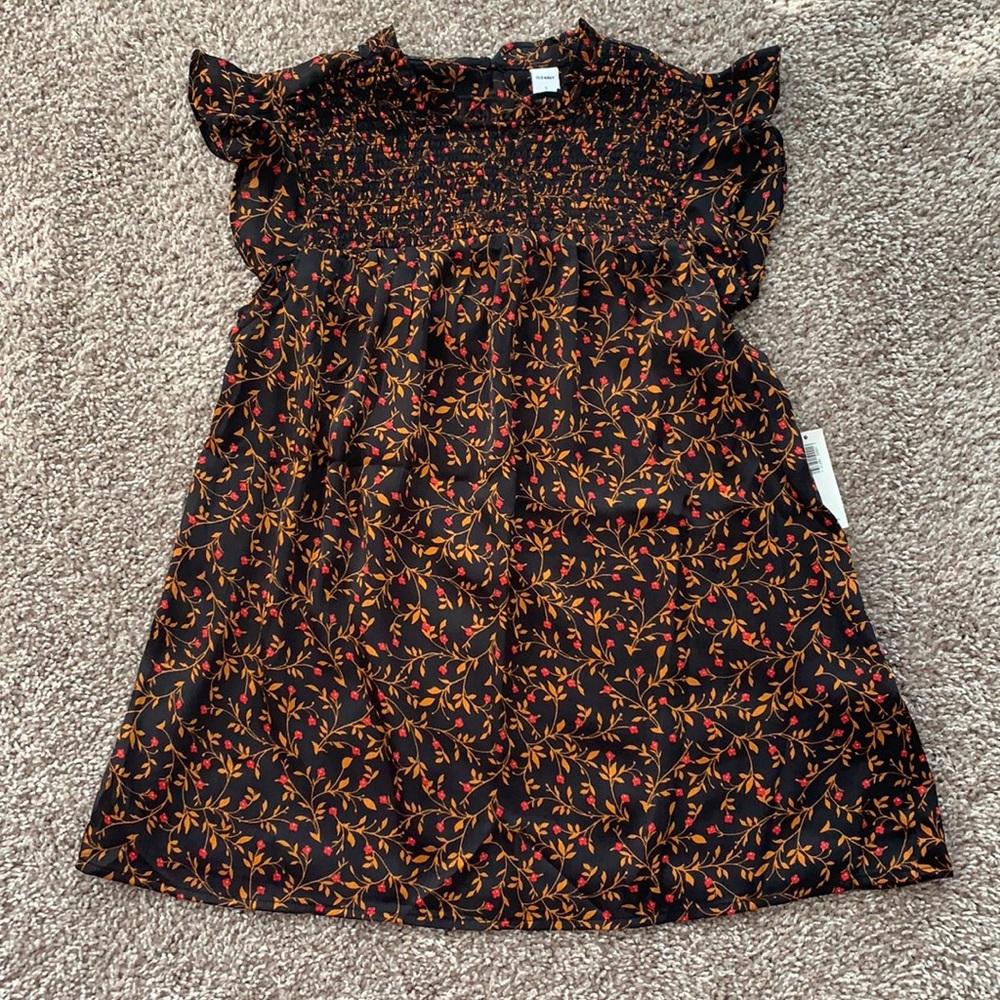 Old Navy Black Floral Blouse Size Small NWT